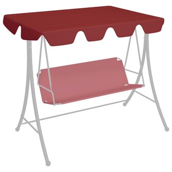 Vervangingsluifel voor schommelbank 150/130x105/70 cm wijnrood 1
