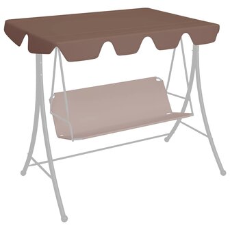 Vervangingsluifel voor schommelbank 150/130x105/70 cm bruin 1