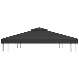Prieeldak 2-laags 310 g/m&sup2; 4x3 m zwart 3