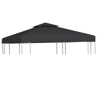 Vervangend tentdoek prieel 310 g/m&sup2; 3x3 m donkergrijs 1