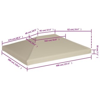 Prieeldak 310 g/m&sup2; 4x3 m beige 6