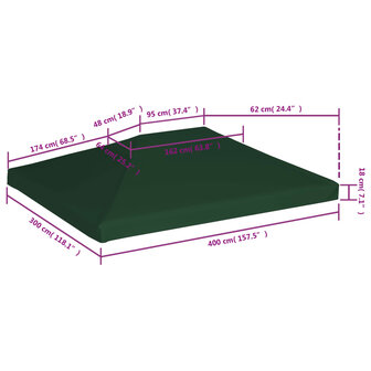 Prieeldak 310 g/m&sup2; 4x3 m groen 6