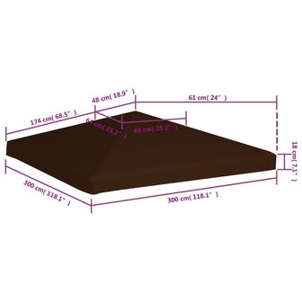 Prieeldak 310 g/m&sup2; 3x3 m bruin 6