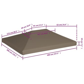 Prieeldak 310 g/m&sup2; 3x4 m taupe 6