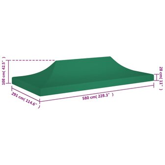 Partytentdak 270 g/m&sup2; 6x3 m groen 6
