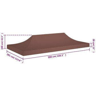 Partytentdak 270 g/m&sup2; 6x3 m bruin 6