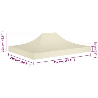Partytentdak 270 g/m&sup2; 4x3 m cr&egrave;me 6