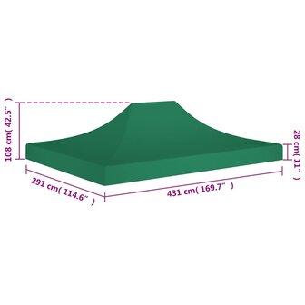 Partytentdak 270 g/m&sup2; 4,5x3 m groen 6