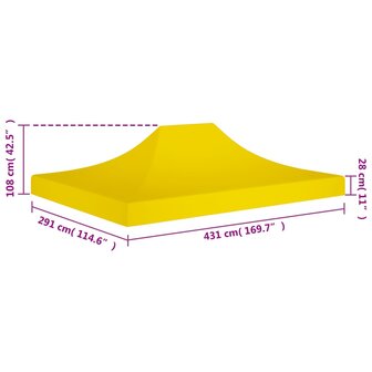 Partytentdak 270 g/m&sup2; 4,5x3 m geel 6
