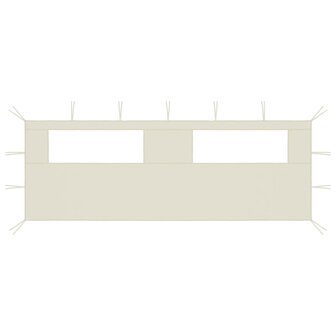 Prieelzijwand met ramen 6x2 m cr&egrave;mekleurig 1