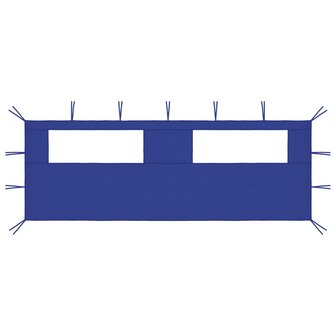 Prieelzijwand met ramen 6x2 m blauw 1