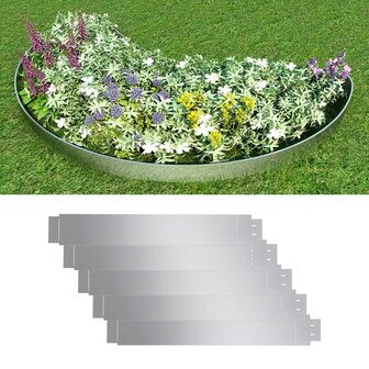 5 st Grasboord flexibel 100x14 cm gegalvaniseerd staal  1