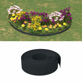 Tuinrand 10 m 15 cm polyetheen zwart 1