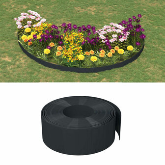 Tuinrand 10 m 20 cm polyetheen zwart 1