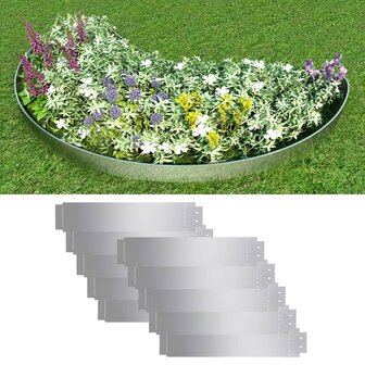 Grasboorden 10 st 100x20 cm gegalvaniseerd staal 1