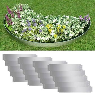 Grasboorden 20 st 100x20 cm gegalvaniseerd staal 1