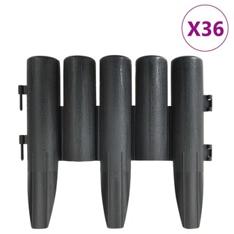 Gazonranden 36 st 10 m PP antracietkleurig 2