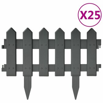 Gazonranden 25 st 10 m PP antracietkleurig 2