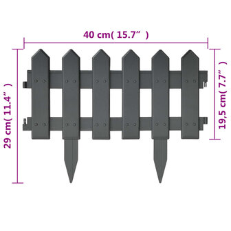 Gazonranden 25 st 10 m PP antracietkleurig 7