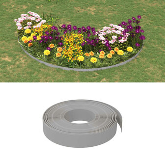 Tuinranden 3 st 10 m 10 cm polyetheen grijs 1