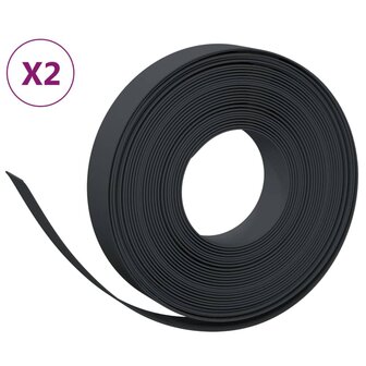 Tuinranden 2 st 10 m 10 cm polyetheen zwart 2