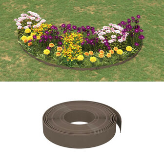 Tuinranden 3 st 10 m 10 cm polyetheen bruin 1