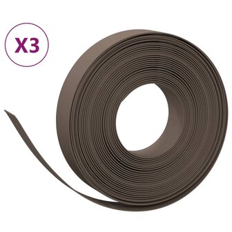 Tuinranden 3 st 10 m 10 cm polyetheen bruin 2