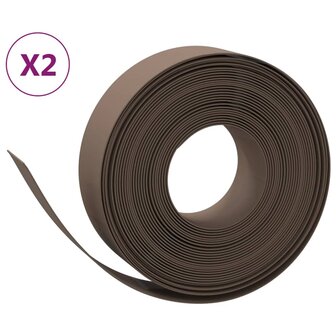 Tuinranden 2 st 10 m 15 cm polyetheen bruin 2