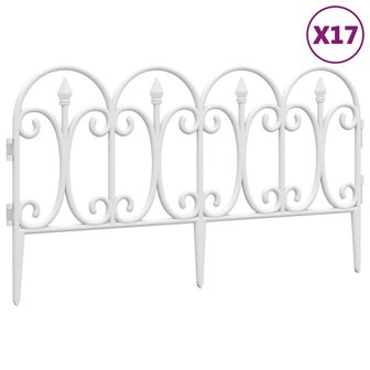 Gazonranden 17 st 10 m polypropeen wit 2