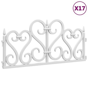Gazonranden 17 st 10 m polypropeen wit 2