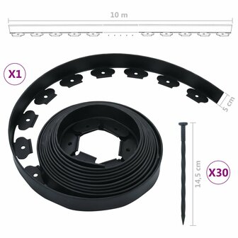 Gazonrand flexibel met 30 pinnen 10 m 5 cm 7