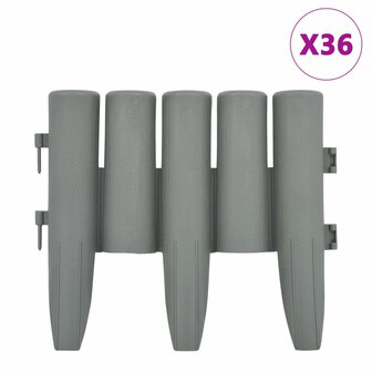 Gazonranden 36 st 10 m PP grijs 2