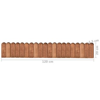 Gazonrand 120 cm ge&iuml;mpregneerd grenenhout bruin 5