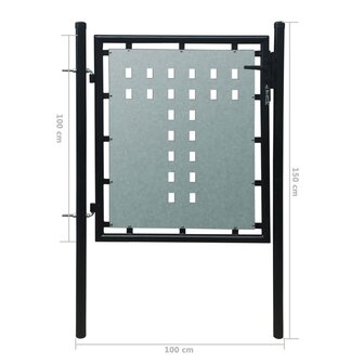 Poort enkel 100x150 cm zwart 5