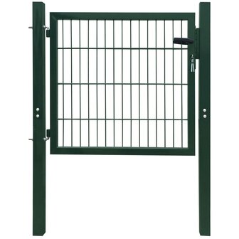 Poort dubbelstaafmat (enkel) 106x130 cm groen 1