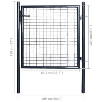 Gaaspoort 85,5x100 cm gegalvaniseerd staal grijs 5