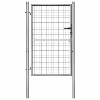 Poort 105x175 cm gegalvaniseerd staal zilverkleurig 1