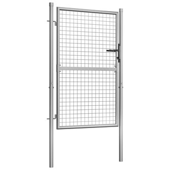 Poort 105x175 cm gegalvaniseerd staal zilverkleurig 2