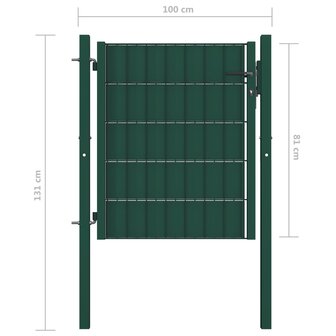Poort 100x81 cm PVC en staal groen   4