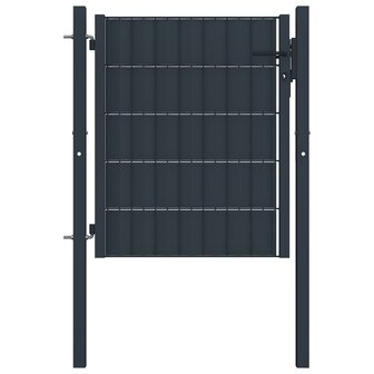 Poort 100x81 cm PVC en staal antracietkleurig   1