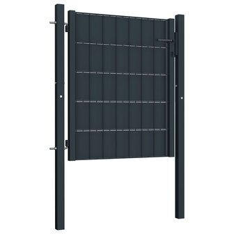 Poort 100x81 cm PVC en staal antracietkleurig   2
