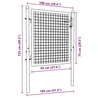 Poort 100x75 cm staal groen 7