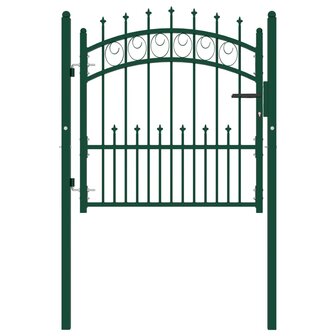 Poort met speerpunten 100x100 cm staal groen 1