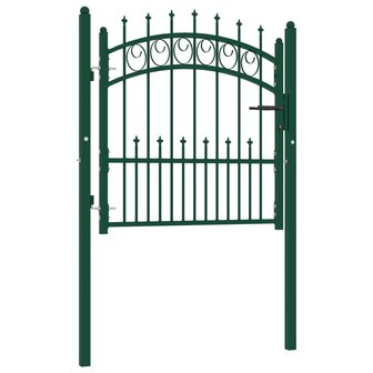 Poort met speerpunten 100x100 cm staal groen 2