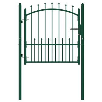 Poort met speerpunten 100x100 cm staal groen 1