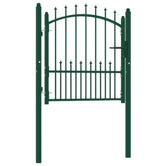 Poort met speerpunten 100x100 cm staal groen 2