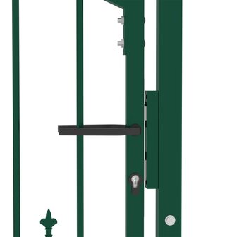 Poort met speerpunten 100x100 cm staal groen 4