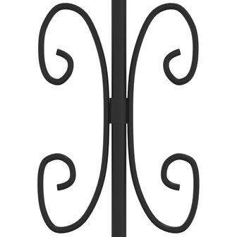 Poort met spijlpunten 305x223 cm gepoedercoat staal zwart 5