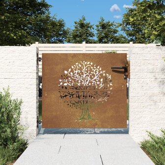 Poort 85x75 cm boomontwerp cortenstaal 1
