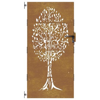 Poort 85x200 cm boomontwerp cortenstaal 4